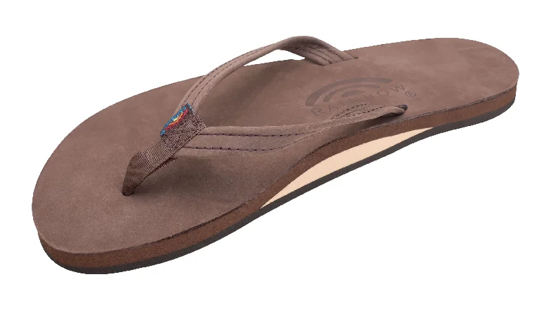 Rainbow Women's Single Layer 1/2" Strap Sandal-Expresso Quilted Shoe Design  