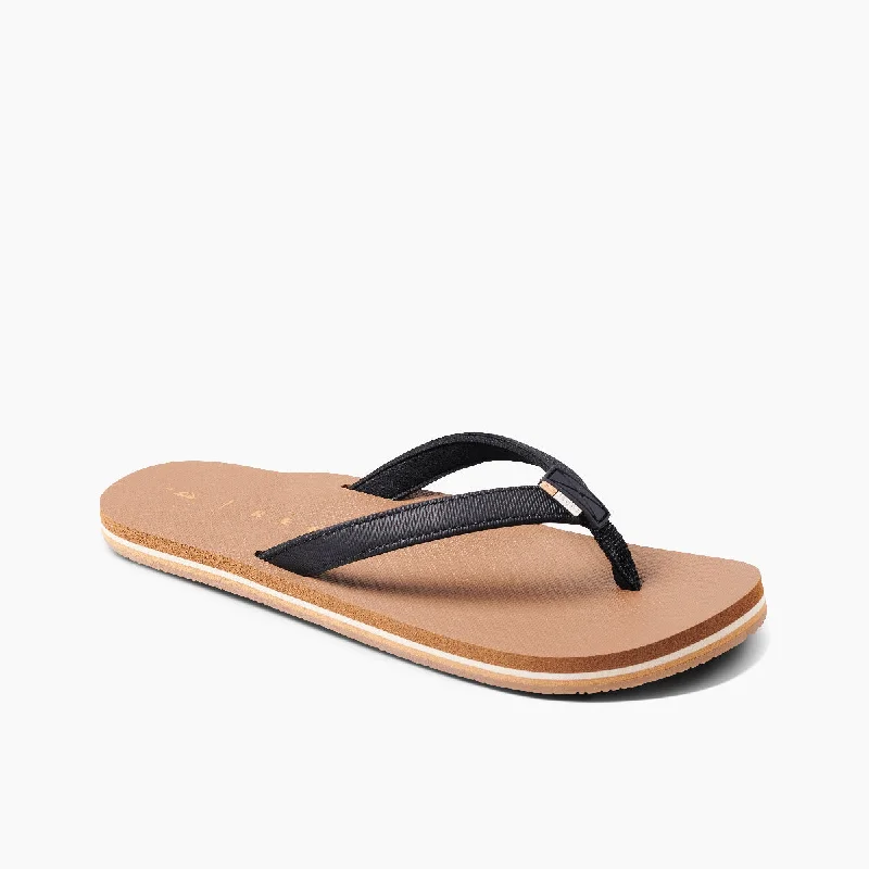 Reef Solana Sandal-Black/Tan Mod Oxford Design  